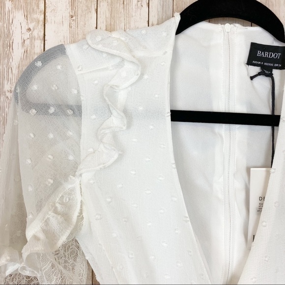 Bardot Ivory Long Sleeve‎ Cutout Ziggy Mini Dress Size XXS - Picture 9 of 16